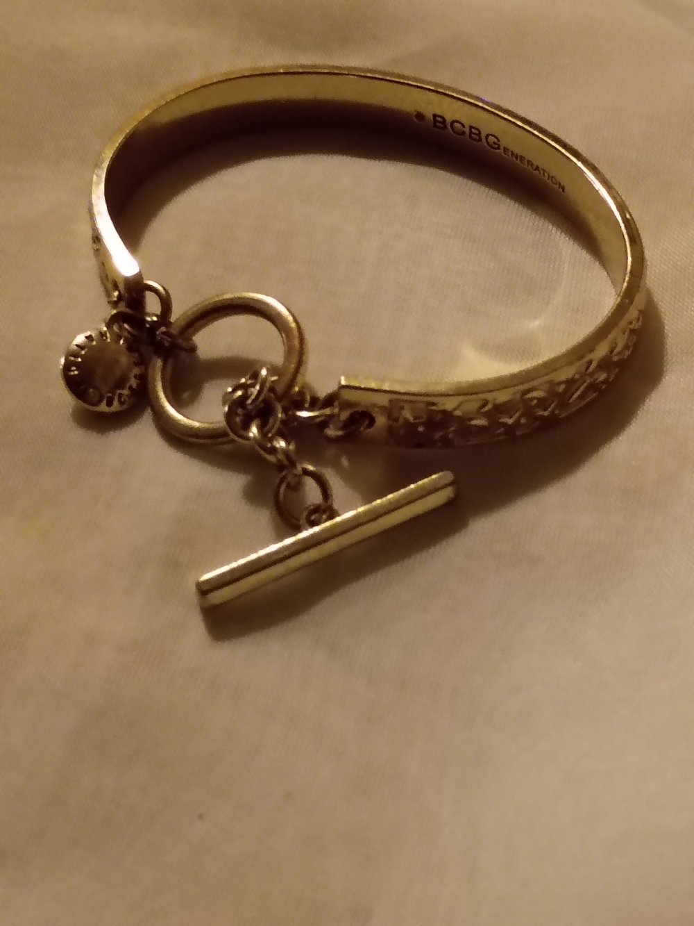 BCBG Gold-Tone Toggle Charm Bracelet